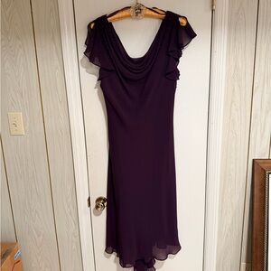 Gorgeous R. J. Nites by Carol Lin Eggplant Aubergine Formal Women's Dress 18